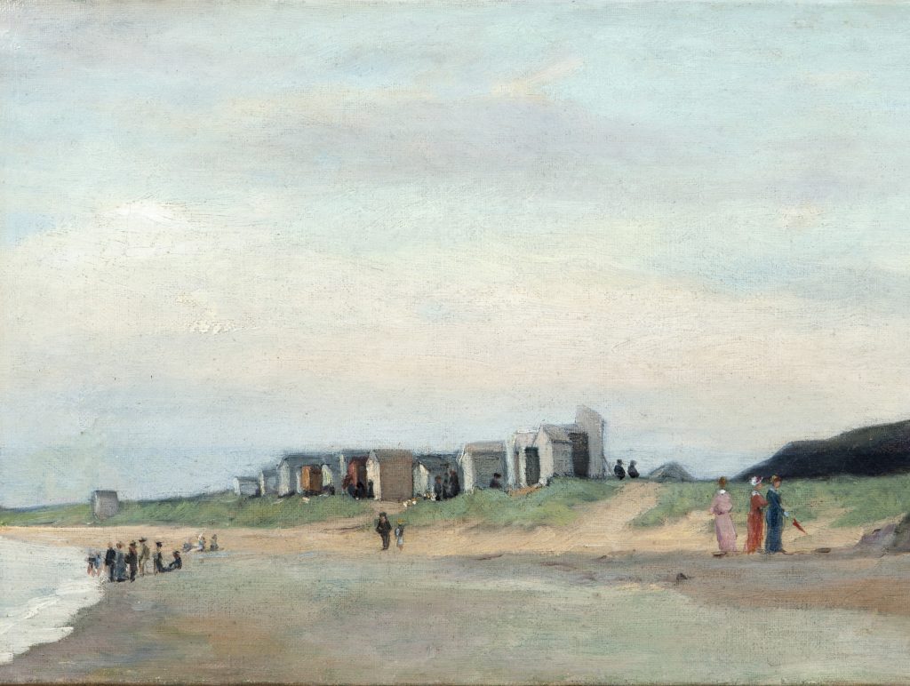 La plage de Carolles, 1879 - huile sur toile - coll privée