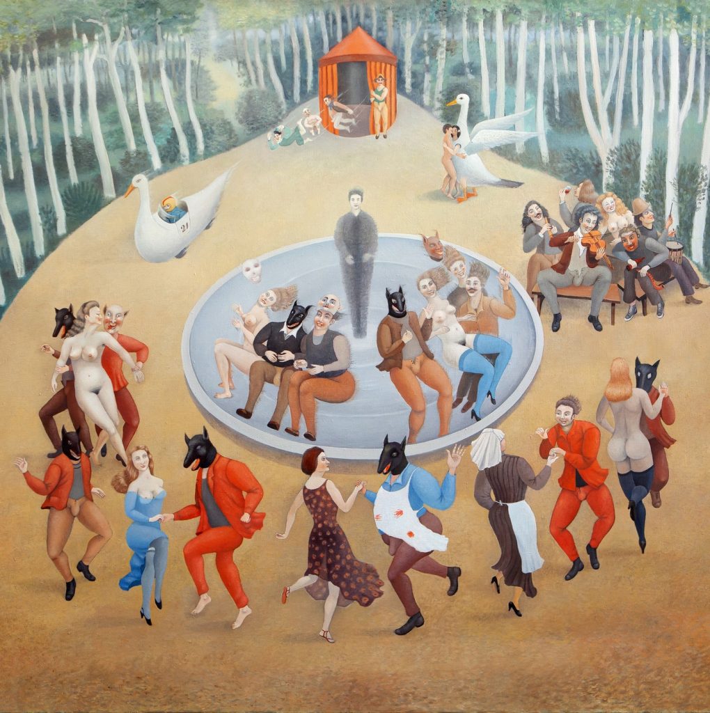 La grande fête rouge - 1975, huile sur toile, collection de l\'artiste