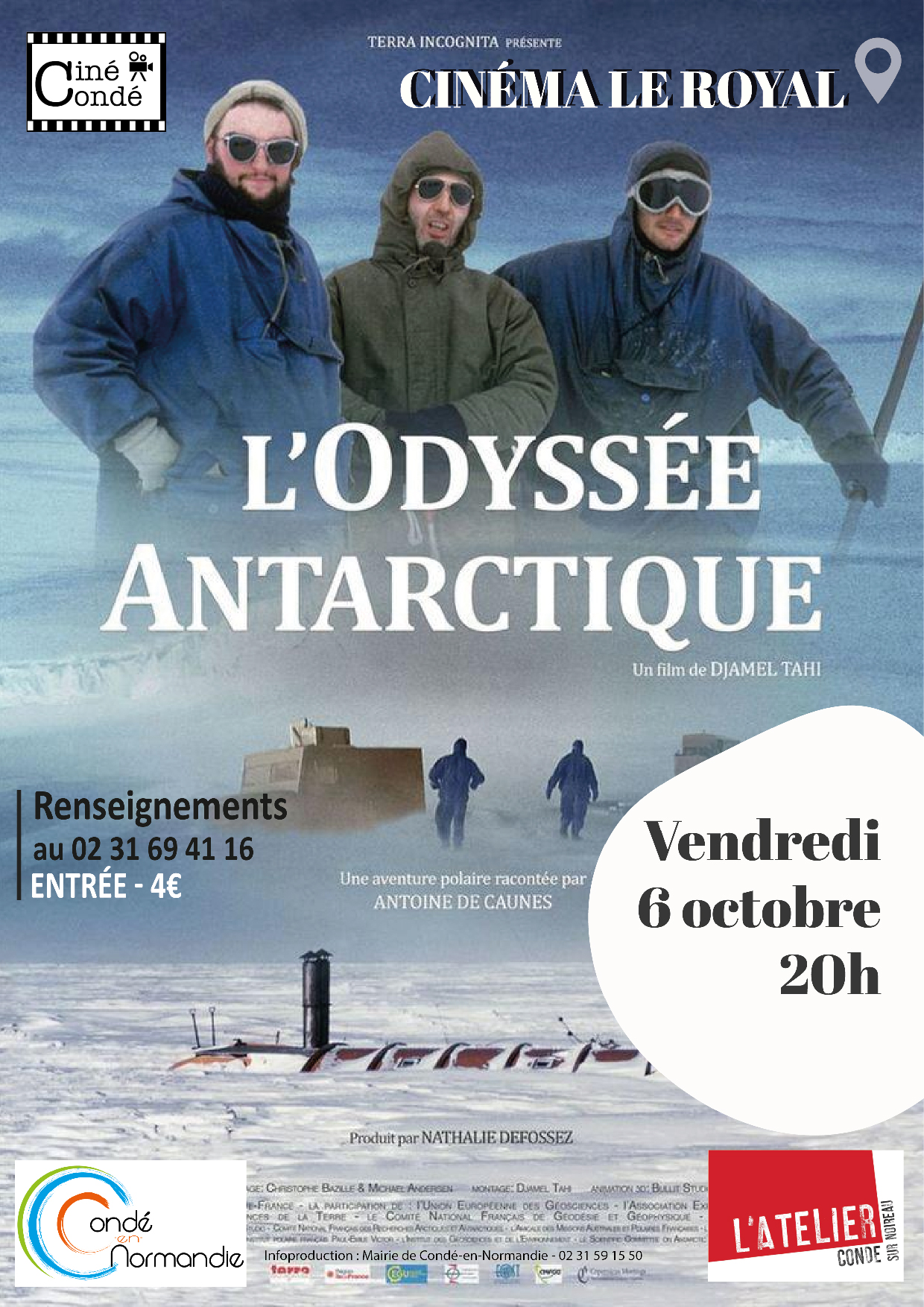 Projection du documentaire l'Odyssée antarctique de Djamel Tahi octobre 2023